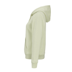 Felpa con cappuccio da donna in cotone biologico 300 g/m² Bondi color verde pastello terza vista