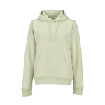 Felpa con cappuccio da donna in cotone biologico 300 g/m² Bondi color verde pastello vista frontale