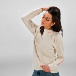 Felpa da donna in cotone biologico girocollo 300 g/m² Waikiki color beige quarta vista ambiente