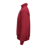 Felpa unisex in cotone biologico con zip 1/4 340g/m² Malibu color bordò terza vista
