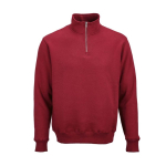 Felpa unisex in cotone biologico con zip 1/4 340g/m² Malibu color bordò vista frontale