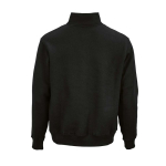 Felpa unisex in cotone biologico con zip 1/4 340g/m² Malibu color nero vista posteriore