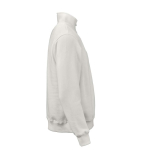 Felpa unisex in cotone biologico con zip 1/4 340g/m² Malibu color bianco seconda vista