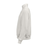 Felpa unisex in cotone biologico con zip 1/4 340g/m² Malibu color bianco terza vista