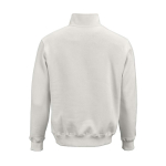 Felpa unisex in cotone biologico con zip 1/4 340g/m² Malibu color bianco vista posteriore