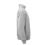 Felpa unisex in cotone biologico con zip 1/4 340g/m² Malibu color grigio jeansato seconda vista