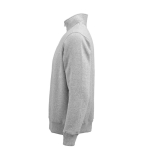 Felpa unisex in cotone biologico con zip 1/4 340g/m² Malibu color grigio jeansato terza vista