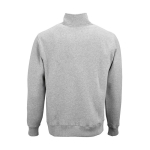 Felpa unisex in cotone biologico con zip 1/4 340g/m² Malibu color grigio jeansato vista posteriore