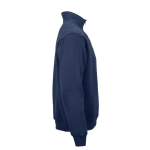 Felpa unisex in cotone biologico con zip 1/4 340g/m² Malibu color blu mare seconda vista