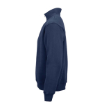 Felpa unisex in cotone biologico con zip 1/4 340g/m² Malibu color blu mare terza vista