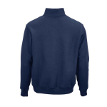 Felpa unisex in cotone biologico con zip 1/4 340g/m² Malibu color blu mare vista posteriore