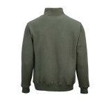 Felpa unisex in cotone biologico con zip 1/4 340g/m² Malibu color verde militare vista posteriore