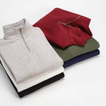 Felpa unisex in cotone biologico con zip 1/4 340g/m² Malibu