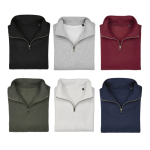 Felpa unisex in cotone biologico con zip 1/4 340g/m² Malibu