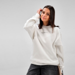 Felpa unisex in cotone biologico con girocollo 340 g/m² Nazaré color bianco vista ambiente
