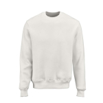 Felpa unisex in cotone biologico con girocollo 340 g/m² Nazaré color bianco vista frontale