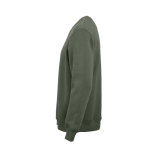 Felpa unisex in cotone biologico con girocollo 340 g/m² Nazaré color verde militare terza vista