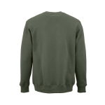 Felpa unisex in cotone biologico con girocollo 340 g/m² Nazaré color verde militare vista posteriore