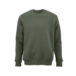 Felpa unisex in cotone biologico con girocollo 340 g/m² Nazaré color verde militare vista frontale