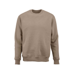 Felpa unisex in cotone biologico con girocollo 340 g/m² Nazaré color marrone chiaro vista frontale