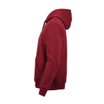 Felpa unisex in cotone biologico con cappuccio 340g/m² Tulum color bordò terza vista
