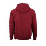 Felpa unisex in cotone biologico con cappuccio 340g/m² Tulum color bordò vista posteriore