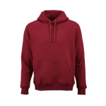 Felpa unisex in cotone biologico con cappuccio 340g/m² Tulum color bordò vista frontale