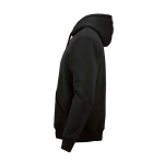 Felpa unisex in cotone biologico con cappuccio 340g/m² Tulum color nero terza vista