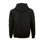 Felpa unisex in cotone biologico con cappuccio 340g/m² Tulum color nero vista posteriore