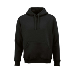 Felpa unisex in cotone biologico con cappuccio 340g/m² Tulum color nero vista frontale