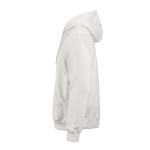 Felpa unisex in cotone biologico con cappuccio 340g/m² Tulum color bianco terza vista