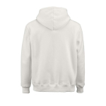 Felpa unisex in cotone biologico con cappuccio 340g/m² Tulum color bianco vista posteriore