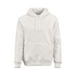 Felpa unisex in cotone biologico con cappuccio 340g/m² Tulum color bianco vista frontale