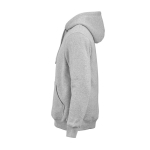 Felpa unisex in cotone biologico con cappuccio 340g/m² Tulum color grigio jeansato terza vista
