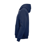 Felpa unisex in cotone biologico con cappuccio 340g/m² Tulum color blu mare terza vista