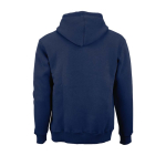 Felpa unisex in cotone biologico con cappuccio 340g/m² Tulum color blu mare vista posteriore