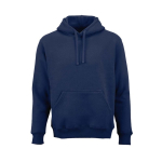 Felpa unisex in cotone biologico con cappuccio 340g/m² Tulum color blu mare vista frontale