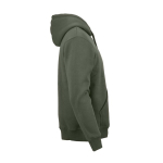 Felpa unisex in cotone biologico con cappuccio 340g/m² Tulum color verde militare seconda vista