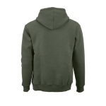 Felpa unisex in cotone biologico con cappuccio 340g/m² Tulum color verde militare vista posteriore