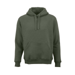 Felpa unisex in cotone biologico con cappuccio 340g/m² Tulum color verde militare vista frontale