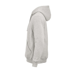 Felpa unisex in cotone biologico con cappuccio 340g/m² Tulum color grigio chiaro jensato terza vista