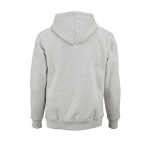 Felpa unisex in cotone biologico con cappuccio 340g/m² Tulum color grigio chiaro jensato vista posteriore