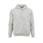 Felpa unisex in cotone biologico con cappuccio 340g/m² Tulum color grigio chiaro jensato vista frontale
