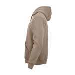 Felpa unisex in cotone biologico con cappuccio 340g/m² Tulum color marrone chiaro terza vista