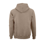 Felpa unisex in cotone biologico con cappuccio 340g/m² Tulum color marrone chiaro vista posteriore