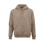 Felpa unisex in cotone biologico con cappuccio 340g/m² Tulum color marrone chiaro vista frontale
