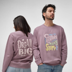 Felpa unisex in cotone biologico con french terry 300 g/m² Capri color lilla seconda vista ambiente