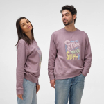 Felpa unisex in cotone biologico con french terry 300 g/m² Capri color lilla vista ambiente