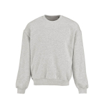 Felpa unisex oversize in cotone biologico 340 g/m² Whitehaven color grigio chiaro jensato vista frontale