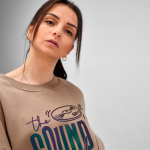 Felpa unisex oversize in cotone biologico 340 g/m² Whitehaven color marrone chiaro quinta vista